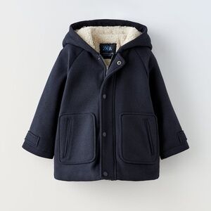 New Zara Hooded Fleece Coat